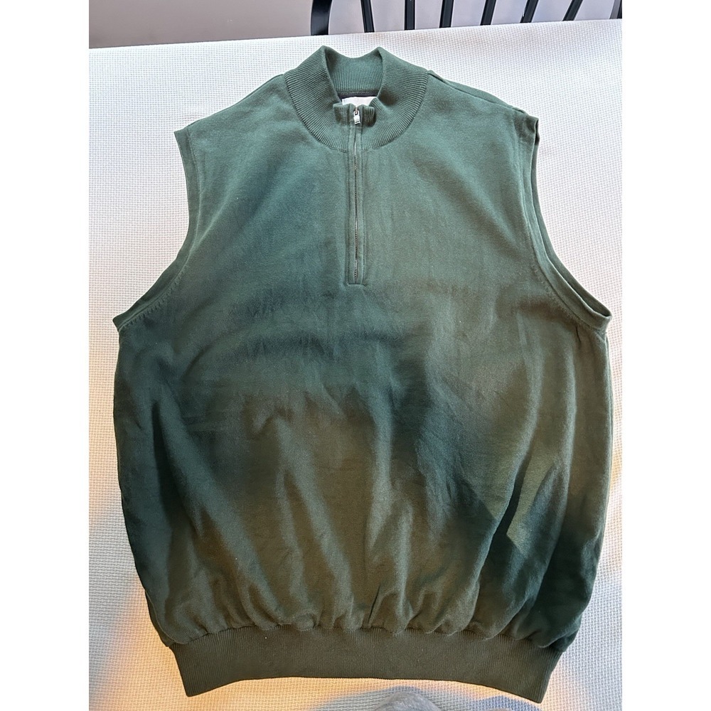 Cutter And Buck Men's Size XL Quarter Zip Pullover HunterGreen Vest CB WindTec - Picture 4 of 4